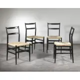 Gio Ponti, Four «Leggera» Chairs, WOODEN STRUCTURE