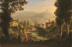Giuseppe Gherardi, Tuscan Landscape, oil on canvas