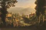 Giuseppe Gherardi, Tuscan Landscape, oil on canvas
