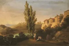 Giuseppe Gherardi, The Lake Of Nemi, oil on canvas