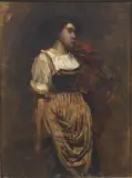 Federico Faruffini, Peasant, oil on canvas