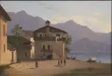 Constantino Prinetti, On Lake Maggiore, oil on canvas