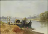 Gaetano Fasanotti, Landscape With Paesant, oil on canvas
