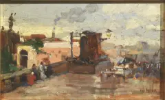 Glimpse Of The Square by Giuseppe Aprea, oil on panel, offered Mar 2022