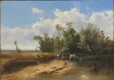 Gaetano Fasanotti, Boats, oil on canvas
