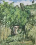 Alberto Caligiani, In The Garden, oil on canvas