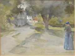 Luigi Chialiva, Country, watercolour on paper