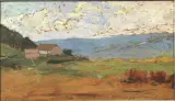 Aurelio Craffonara, Landscape, oil on plywood
