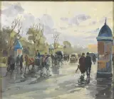 Michele de Simone, Paris, oil on plywood