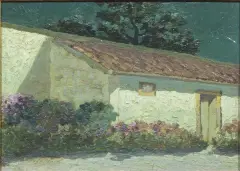 Angelo Rescalli, Cottage, oil on panel