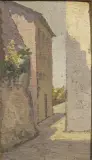 Angelo Rescalli, Glimpse Of The Road, oil on cardboard