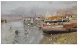 Attilio Pratella, Neapolitan Seascape, oil on canvas