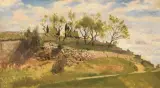 Eugenio Cecconi, The Almond Trees Of The Convent, oil on panel