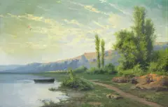Coriolano Vighi, View Of A Lake, oil on canvas