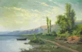 Coriolano Vighi, View Of A Lake, oil on canvas