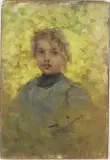 Roberto Fontana, Girl Studio, oil on panel
