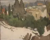 Onofrio Martinelli, Snowy Landscape, oil on canvas