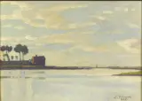 Leonardo Dudreville, Seascape, oil on plywood