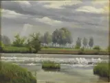 Ugo Piatti, Waterfall On The Lambro, oil on panel