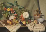 Valentino Ghiglia, Still Life With Flowers And Fruit