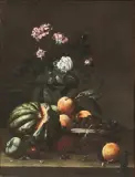 Simone del Tintore, Still Life With Flowers And Fruits, oil on canvas