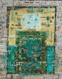 Jafar Rouhbakhsh, Abstract (Blue and Gold) 1992