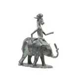 Donkey and Elephant by Paolo Maione, bronze sculpture, offered Feb 2022