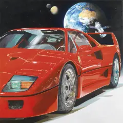 Supercar n.14 2020 by Augusta Axis, oil on canvas, offered Feb 2022
