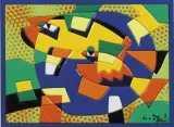 Ugo Nespolo, Ittico, acrylic on wood