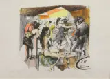 Ugo Attardi, Night club, lithograph