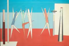 Attilio Salemme, Welcome and Goodbye 1949, oil on canvas