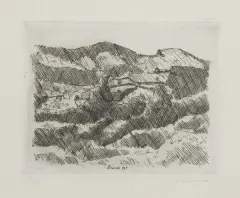 Giorgio Morandi, Monti di Grizzana 1929, etching on zinc