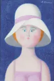 Antonio Bueno, Girl's portrait, oil on board