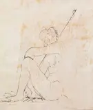 Giacomo Manzù, David 1935 Indian, ink on paper