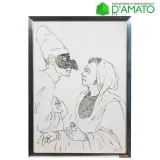 Corrado Cagli, Pulcinella and il Turco 1974, lithography