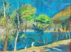 Landscape by Tommaso Cascella, oil on board, offered Feb 2022