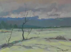 Gino Romiti, Snowfall, oil on board