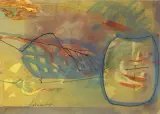 Composition 1960s by Elisa Montessori, mixed media on paper, offered Feb 2022