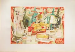 Composition by Fausto Pirandello, lithography, offered Feb 2022