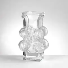 Lars Hellsten, Untitled, Vaso in vetro con volute Produzione Skruf