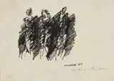 Ennio Morlotti, Tre nudi 1967, ink on paper cm