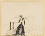 Enzo Cucchi, Senza titolo 1972, charcoal on card cm