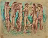 Fausto Pirandello, Gruppo di bagnanti anni '60