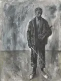 Xavier Bueno, Violinista, oil on canvas cm