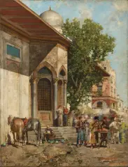 Davanti Alla Moschea by Alberto Pasini, oil on canvas, offered Nov 2021