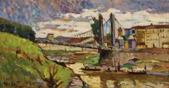Ponte Sospeso by Ulvi Liegi, oil on tavoletta, offered Nov 2021