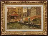 Leonardo Bazzaro, Sull'Imbrunire (Chioggia), oil on panel