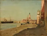 Alberto Pasini, Venezia, San Giorgio Maggiore, oil on canvas