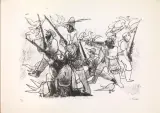 Mino Maccari, Scene di guerra, lithograph cm
