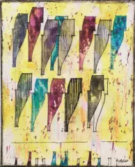 Composizione 2009 by Enrico Sirello, tempera, offered Oct 2021